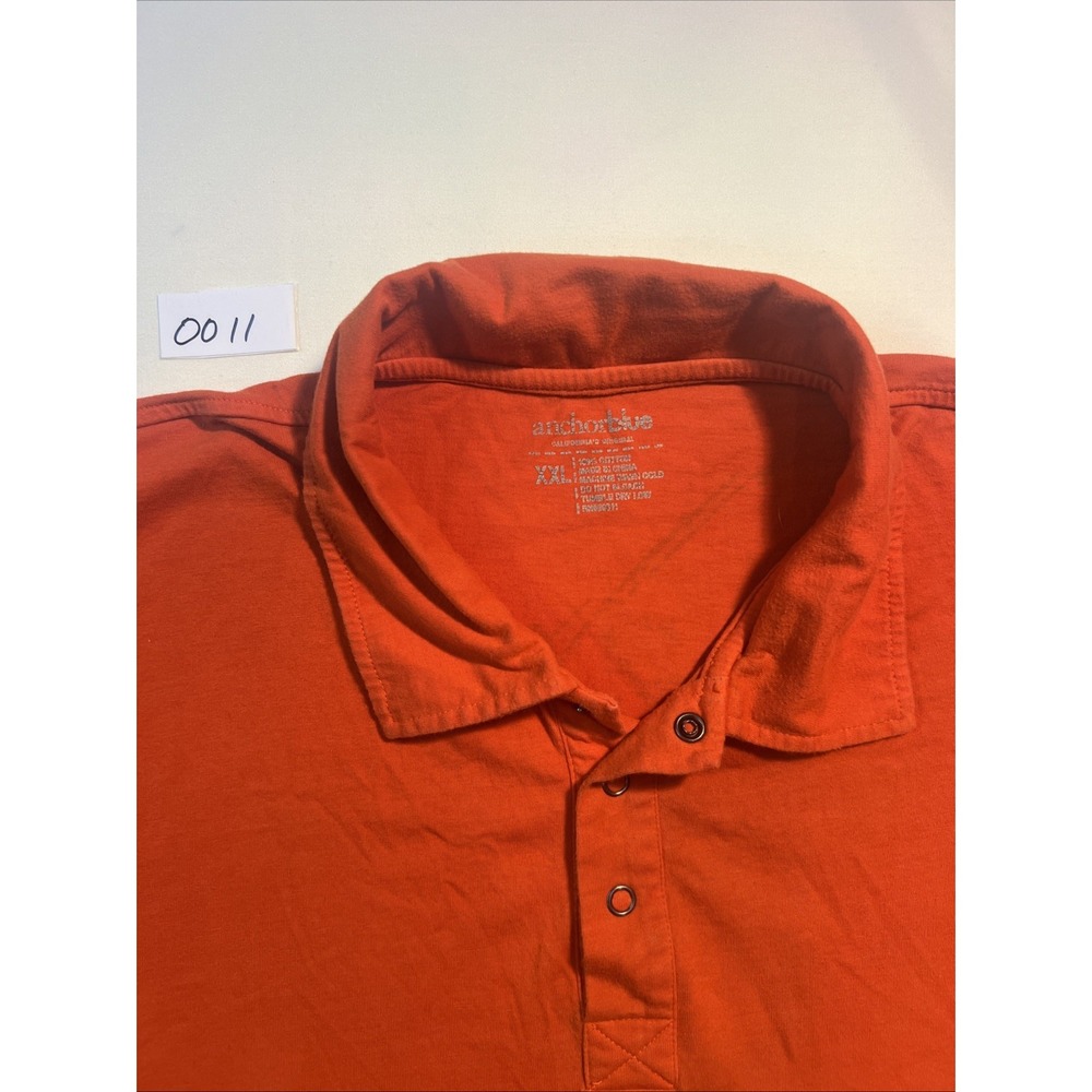 Anchorblue Men's Short Sleeve Collar Button Orange Color Size XXL Shirt